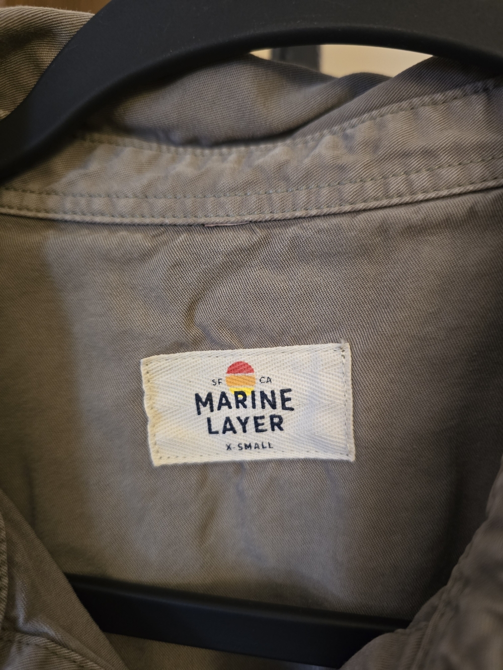 Marine Layer Gray Utility Button Front Shirt Short Sleeve Dual Pocket Size XS - Picture 4 of 5